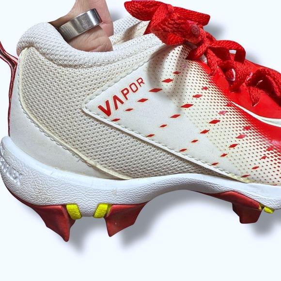 Nike Vapor Untouchable Shark 3 Fastflex Football Cleats Red White Youth Size 11C - Picture 9 of 12